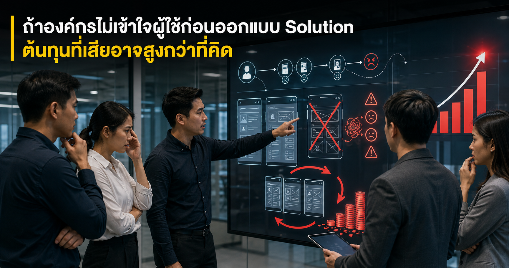 Design Thinking Ep.2 ถ้าองค์กรไม่เข้าใจผู้ใช้ก่อนออกแบบ Solution ต้นทุนที่เสียอาจสูงกว่าที่คิด